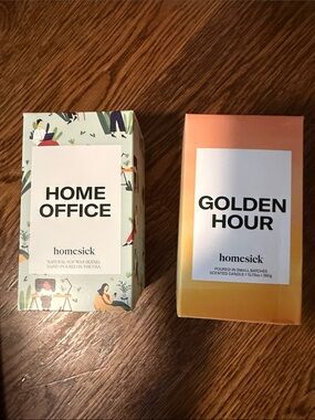 Homesick Home Office & Golden Hour Candle Set - set of 2